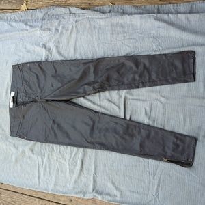 Pleather jeans zipper ankles